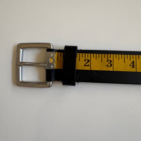 Calvin Klein Jeans Mens Leather Belt with Keeper Ring Medium 34 36 Black Silver - Picture 13 of 15